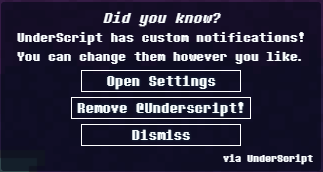 The custom notifications toast